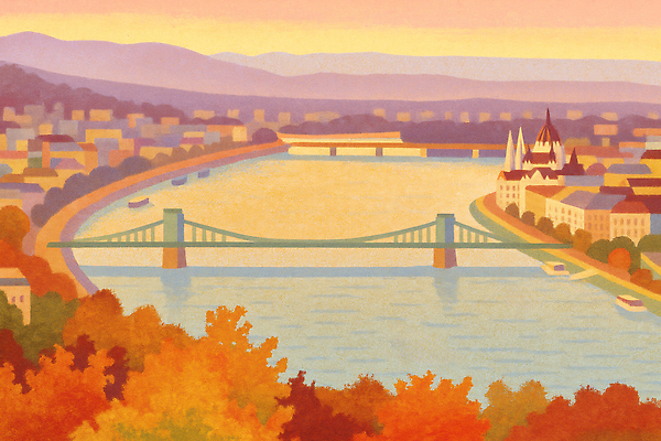 JPG 나무 유럽 예술 컬러 여행 일러스트 자연 하늘 아침 조명 풍경 건물 물 강 고요 황혼 도시 수면 저녁 유럽여행 부다페스트 국내일러스트 AI일러스트 AI콘텐츠 주간 자연요소 식물 건축물 나라 해외여행 일몰 야간 생태계 헝가리 파일형식