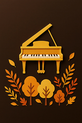 JPG 나무 편집이미지 디자인 예술 음악 컬러 잎 자연 풍경 장식 노란색 가을 피아노 향기 조화 창의성 이미지편집 AI컴퓨터그래픽 AI콘텐츠 식물 계절 문화예술 건반악기 생태계 냄새 파일형식
