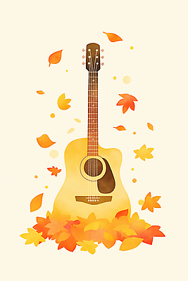 JPG 나무 예술 음악 컬러 백그라운드 일러스트 자연 나뭇잎 따뜻함 풍경 장식 소리 원근감 가을 분위기 통기타 오브젝트 감성 조화 치유 국내일러스트 AI일러스트 AI콘텐츠 식물 계절 뷰포인트 컨셉 잎 문화예술 기타 생태계 파일형식