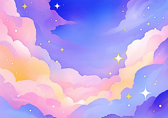 JPG 별 예술 분홍색 컬러 일러스트 자연 하늘 풍경 반짝임 평화 보라색 감상 화려 분위기 저녁 신비 뷰티풀 국내일러스트 AI일러스트 AI콘텐츠 자연요소 컨셉 모션 야간 생태계 파일형식