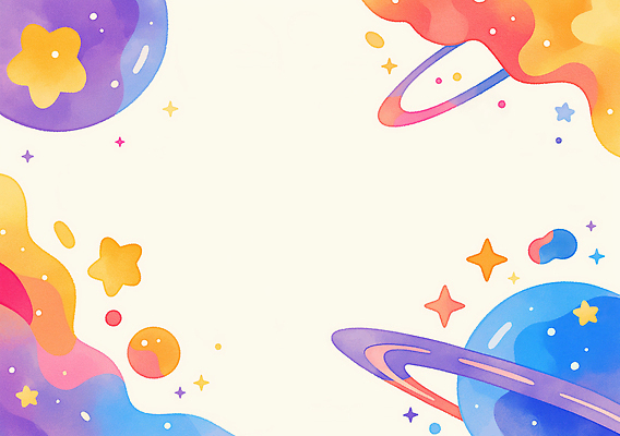 JPG 디자인 별 컬러 백그라운드 일러스트 캘리그라피 그래픽 장식 우주 디지털 행성 화려 그림 아날로그 상상력 국내일러스트 AI일러스트 AI콘텐츠 자연요소 컨셉 파일형식
