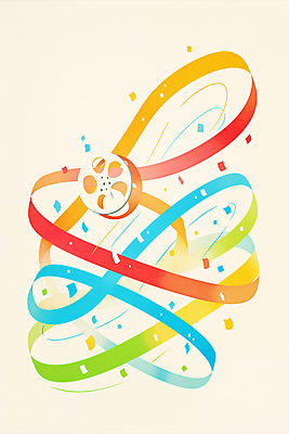 JPG 디자인 리본 컬러 일러스트 공 모션 장식 축제 축구 기쁨 축하 춤 화려 즐거움 그림 겹침 생동감 창의성 국내일러스트 AI일러스트 AI콘텐츠 감정 컨셉 문화예술 구기 파일형식