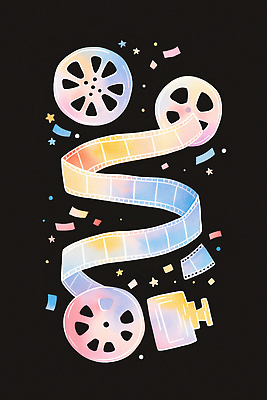 JPG 디자인 예술 컬러 일러스트 재료 미술 장식 카메라 축제 표현 배열 필름 영화 상상력 생동감 설치 창의성 스타일 국내일러스트 AI일러스트 AI콘텐츠 문화예술 전자제품 파일형식