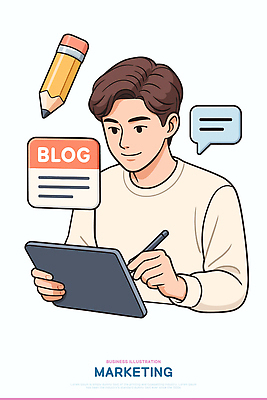 디자인 남자 일러스트 커뮤니케이션 기술 대화 일상 그래픽 태블릿 연필 디지털 기록 작업 온라인 소통 마케팅 블로그 창의성 콘텐츠 국내일러스트 AI파일 컨셉 학용품 말하기 사람 라이프 전자제품 스마트기기 필기구 파일형식 벡터