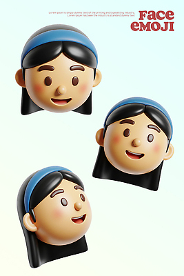 PSD 편집이미지 캐릭터 디자인 감정 어린이 예술 표정 웃음 귀여움 표현 즐거움 편집3D 컨셉 사람 3D 파일형식