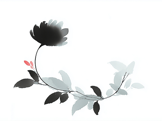 JPG 모양 식물 디자인 꽃 예술 선 컬러 백그라운드 잎 일러스트 자연 수채화 수묵화 장식 검은색 회색 그림 부드러움 조화 단순화된 뷰티풀 국내일러스트 AI일러스트 AI콘텐츠 미술 감각 생태계 파일형식