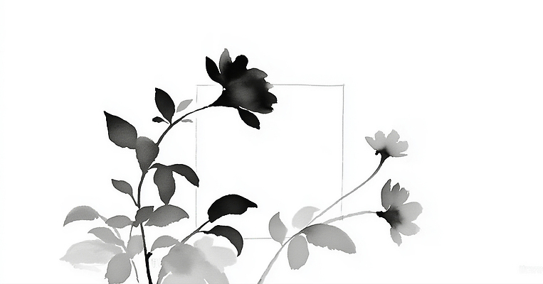 JPG 식물 디자인 꽃 감정 실루엣 예술 백그라운드 잎 일러스트 자연 생명 흑백 수묵화 표현 배열 순수 그림 조화 아이섀도 뷰티풀 국내일러스트 AI일러스트 AI콘텐츠 컨셉 촬영기법 미술 화장품 생태계 파일형식