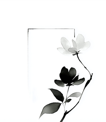 JPG 모양 전통 디자인 꽃 감정 예술 선 컬러 잎 일러스트 자연 흑백 수묵화 장식 평화 표현 그림 단순화된 뷰티풀 차분 국내일러스트 AI일러스트 AI콘텐츠 식물 컨셉 촬영기법 미술 생태계 파일형식