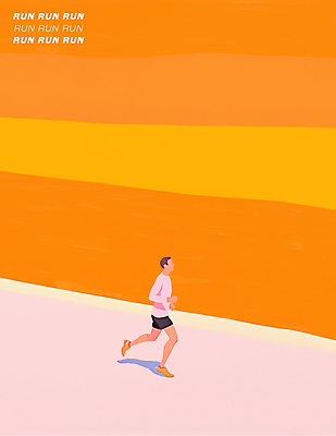 PSD 남자 신체 일러스트 모션 하늘 건강 풍경 야외 일상 달리기 조깅 운동 헬스 주황색 심장 위생 커뮤니티 러닝 스트레스해소 국내일러스트 컬러 사람 라이프 장기_의학 파일형식