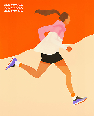 PSD 여자 스포츠 컬러 일러스트 모션 건강 야외 운동복 달리기 운동 헬스 에너지 목표 순수 속도 러닝 국내일러스트 옷 컨셉 사람 파일형식