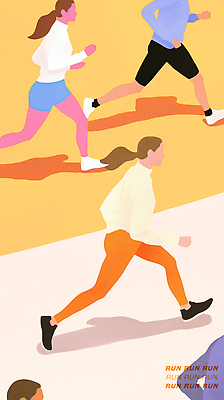 PSD 옷 여자 스포츠 컬러 운동화 일러스트 모션 협력 건강 일상 여름 달리기 운동 경쟁 활발 에너지 변화 즐거움 체육대회 조화 러닝 국내일러스트 계절 감정 신발 컨셉 사람 라이프 체육 대회 파일형식