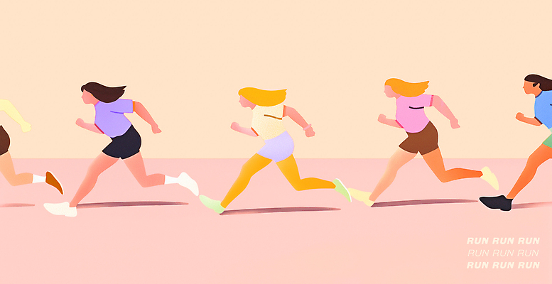 PSD 여자 스포츠 컬러 포즈 일러스트 모션 건강 일상 운동복 달리기 운동 힘 활발 도전 그룹 발전 연습 즐거움 러닝 국내일러스트 옷 감정 컨셉 사람 라이프 파일형식