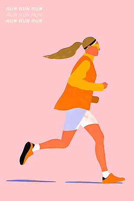 PSD 감정 스포츠 분홍색 백그라운드 운동화 일러스트 모션 건강 소녀 여름 운동복 달리기 운동 햇빛 노란색 주황색 힘 에너지 머리띠 활기 러닝 스타일 국내일러스트 옷 계절 여자 어린이 컬러 신발 컨셉 장신구 태양 파일형식