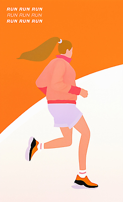 PSD 여자 스포츠 백그라운드 운동화 일러스트 모션 날씨 건강 미소 여름 청춘 달리기 운동 헬스 주황색 힘 에너지 역동적 러닝 스타일 국내일러스트 계절 컬러 신발 컨셉 표정 사람 파일형식