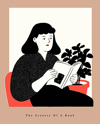 PSD 식물 여자 행복 화분 문화 여유 일러스트 모션 주택 취미 일상 책 인테리어 소파 독서 편안함 읽기 뷰티풀 순간 국내일러스트 디자인 감정 의자 사람 건물 라이프 감각 파일형식