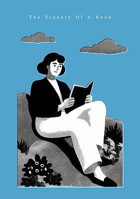 PSD 식물 여자 감정 문화 여유 생각 일러스트 자연 하늘 휴식 풍경 책 독서 소풍 고요 편안함 뷰티풀 상상력 오후 창의력 국내일러스트 컨셉 사람 야외활동 감각 생태계 파일형식