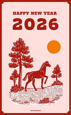 나무 동물 전통 디자인 계절 기념일 행복 일러스트 자연 새해 풍경 태양 일출 축제 축하 말_게임 그림 긍정 소원 2026년 국내일러스트 병오년 붉은말 AI파일 자연요소 식물 감정 컨셉 이벤트 노을 말_동물 연도 생태계 파일형식 벡터
