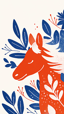 JPG 식물 동물 디자인 감정 예술 컬러 잎 일러스트 자연 일상 빨간색 파란색 평화 고요 말_게임 관상식물 뷰티풀 창작 국내일러스트 병오년 붉은말 AI일러스트 AI콘텐츠 컨셉 라이프 말_동물 생태계 파일형식 2026년