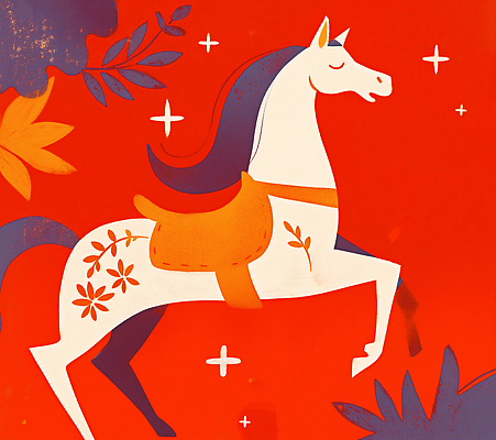 JPG 식물 동물 디자인 예술 컬러 백그라운드 무늬 일러스트 자연 추상 풍경 그래픽 장식 달리기 주황색 말_게임 뷰티풀 국내일러스트 병오년 붉은말 AI일러스트 AI콘텐츠 모션 말_동물 생태계 파일형식 2026년