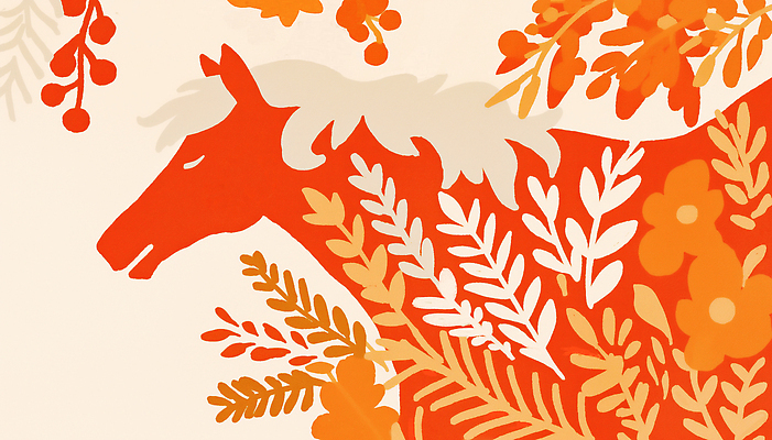 JPG 디자인 꽃 실루엣 예술 컬러 백그라운드 패턴 일러스트 자연 장식 여름 말_게임 화사함 조화 뷰티풀 색감 스타일 국내일러스트 병오년 붉은말 AI일러스트 AI콘텐츠 식물 계절 컨셉 무늬 촬영기법 말_동물 생태계 파일형식 2026년