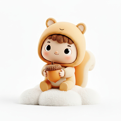 JPG 편집이미지 캐릭터 옷 어린이 인형 털 3D캐릭터 표정 장난감 귀여움 아기 다람쥐 편집3D AI컴퓨터그래픽 AI콘텐츠 컨셉 사람 3D 설치류 파일형식