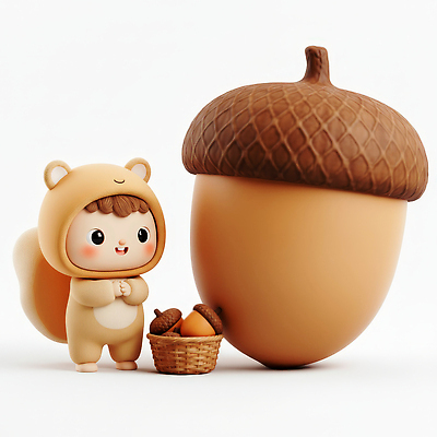 JPG 나무 동물 편집이미지 캐릭터 행복 인형 자연 놀이 3D캐릭터 귀여움 수확 오브젝트 다람쥐 도토리 아기자기 편집3D AI컴퓨터그래픽 AI콘텐츠 식물 감정 컨셉 농업 3D 견과류 설치류 생태계 파일형식