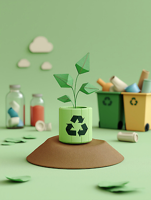 JPG 식물 편집이미지 교육 종이 지구 예술 자연 모형 자연보호 재활용 성장 플라스틱 친환경 소재 창의성 편집3D AI컴퓨터그래픽 AI콘텐츠 재질 3D 환경 보호 생태계 파일형식