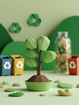 JPG 나무 편집이미지 디자인 컬러 자연 탁자 환경 재활용 쓰레기통 플라스틱 공예 친환경 창의성 편집3D AI컴퓨터그래픽 AI콘텐츠 식물 가구 재질 취미 3D 생태계 파일형식