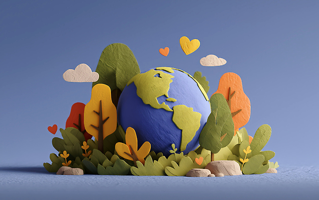 JPG 나무 편집이미지 디자인 지구 예술 자연 사랑 풍경 환경 하트 종이공예 조화 색감 창작 편집3D AI컴퓨터그래픽 AI콘텐츠 모양 식물 감정 3D 공예 생태계 파일형식