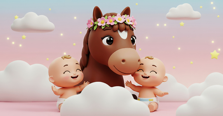 JPG 편집이미지 꽃 행복 감정 놀이 웃음 장난감 꿈 아기 장면 말인형 환상 편집3D AI컴퓨터그래픽 AI콘텐츠 식물 인형 컨셉 표정 사람 3D 파일형식