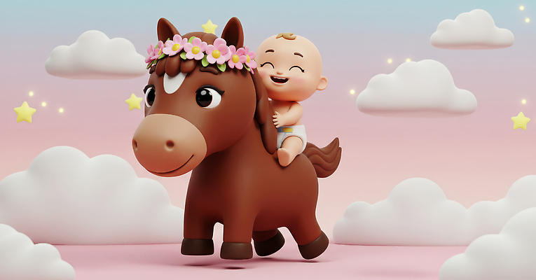 JPG 편집이미지 캐릭터 디자인 꽃 행복 별 어린이 놀이 웃음 귀여움 아기 머리띠 말_게임 편집3D AI컴퓨터그래픽 AI콘텐츠 자연요소 식물 감정 컨셉 장신구 표정 사람 3D 파일형식