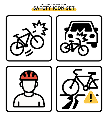 아이콘 생각 자동차 경고 안전 자전거 헬멧 충돌 교통안전 사고예방 안전표시 자전거도로 2D아이콘 AI파일 육상교통 표시 바이크 보호장비 예방 전용도로 파일형식 벡터