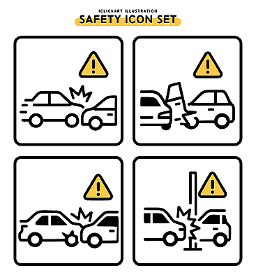 아이콘 교통 생각 자동차 경고 안전 운전 보호 충돌 교통사고 교차로 예방 2D아이콘 AI파일 길 육상교통 컨셉 모션 사건 파일형식 벡터