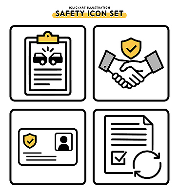 아이콘 디자인 생각 협상 안전 그래픽 정보 보호 순서 인증 체크리스트 2D아이콘 AI파일 컨셉 비즈니스 파일형식 벡터