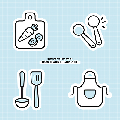 아이콘 식재료 주방용품 오이 요리 주방 식사 앞치마 당근 도구 주걱 계량스푼 요리준비 2D아이콘 AI파일 생활용품 채소 뿌리채소 준비 파일형식 벡터