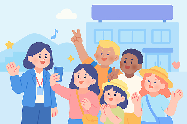 행복 문화 일러스트 학교 가족 모션 놀이 기념 웃음 이벤트 여러명 야외 여름 친구 모임 셀프카메라 즐거움 방문 소통 케이팝 한류 국내일러스트 AI파일 계절 교육 감정 음악 다수 컨셉 관계 표정 사람 사진촬영 파일형식 벡터