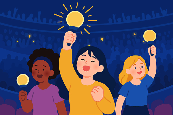 음악 백그라운드 일러스트 응원 모션 함께함 웃음 소녀 이벤트 축제 공연 기쁨 에너지 무대 분위기 군중 즐거움 친목 참여 케이팝 한류 응원봉 국내일러스트 AI파일 여자 감정 문화 어린이 컨셉 문화예술 표정 사람 파일형식 벡터