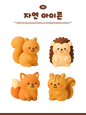 모양 PSD 동물 편집이미지 디자인 컬러 동물캐릭터 자연 그래픽 갈색 3D 귀여움 북극곰 다람쥐 여우 고슴도치 편집3D 캐릭터 컨셉 곰 포유류 설치류 디지털합성 생태계 파일형식