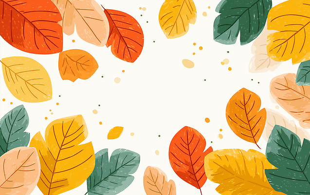 JPG 디자인 계절 컬러 백그라운드 단풍 잎 일러스트 자연 나뭇잎 따뜻함 풍경 초록색 노란색 주황색 가을 오브젝트 조화 뷰티풀 색감 풍요 국내일러스트 AI일러스트 AI콘텐츠 식물 컨셉 생태계 파일형식