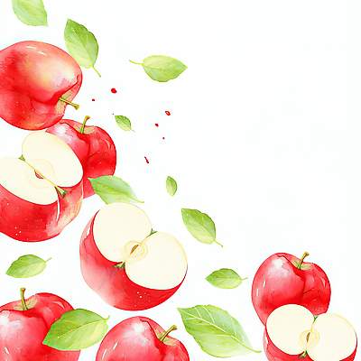 JPG 식물 디자인 예술 백그라운드 잎 과일 일러스트 자연 나뭇잎 프레임 건강 빨간색 신선 달콤 사과 스케치 배열 그림 조화 색감 디지털아트 국내일러스트 AI일러스트 AI콘텐츠 컬러 미술 맛 생태계 파일형식