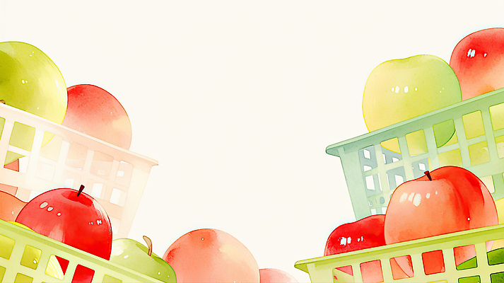 JPG 컬러 백그라운드 채소 과일 일러스트 아침 건강 빨간색 초록색 농작물 바구니 농사 전시 신선 시장 달콤 사과 농부 유혹 고객 주말 먹거리 사과바구니 소셜 국내일러스트 AI일러스트 AI콘텐츠 주간 직업 음식 컨셉 농업 맛 파일형식