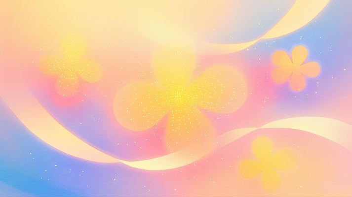 JPG 디자인 꽃 리본 예술 컬러 백그라운드 패턴 일러스트 자연 따뜻함 밝음 노란색 분위기 장면 부드러움 화사함 감성 뷰티풀 국내일러스트 AI일러스트 AI콘텐츠 식물 컨셉 무늬 감각 생태계 파일형식