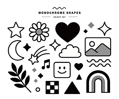 도형 디자인 꽃 별 물결 음악 무지개 패턴 일러스트 흑백 미소 그래픽 달 하트 삼각형 느낌표 유성 정사각형 국내일러스트 AI파일 자연요소 모양 식물 기호 무늬 문화예술 촬영기법 표정 파일형식 벡터