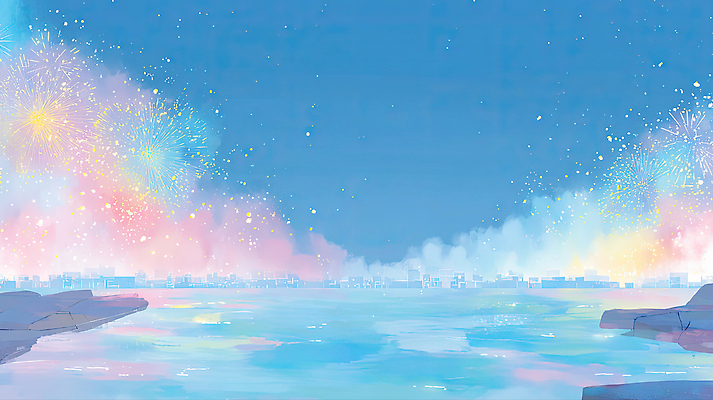 JPG 감정 여유 물결 바다 컬러 야경 일러스트 자연 밤하늘 하늘 조명 불꽃놀이 풍경 여름 반사 축제 소리 고요 도시 화려 뷰티풀 몽환 국내일러스트 AI일러스트 AI콘텐츠 계절 컨셉 놀이 야간 생태계 파일형식 풍경_경치