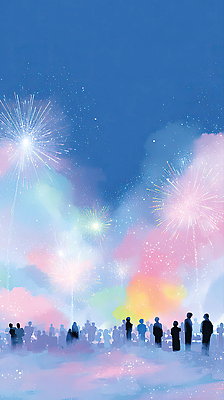 JPG 컬러 야경 일러스트 가족 자연 하늘 불꽃 불꽃놀이 친구 축제 모임 축하 대기 화려 즐거움 관람 시민 생동감 여름밤 몽환 국내일러스트 AI일러스트 AI콘텐츠 감정 컨셉 관계 놀이 불 여름 야간 생태계 국민 파일형식 풍경_경치