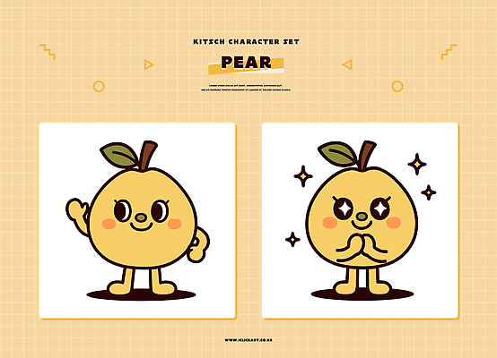 캐릭터 손 디자인 감정 어린이 과일 일러스트 표정 웃음 반짝임 노란색 귀여움 배 그림 손인사 손모으기 배캐릭터 창의력 키치 일러캐릭터 AI파일 컬러 컨셉 모션 사람 손짓 신체부위 인사 파일형식 벡터