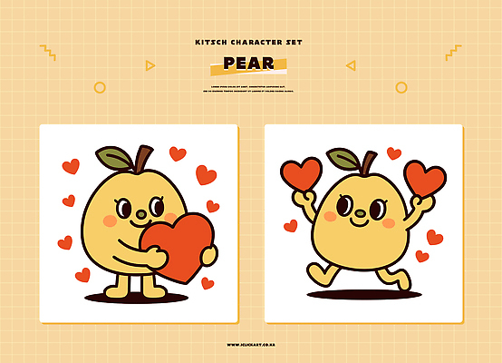 캐릭터 디자인 행복 감정 상징 일러스트 안기 사랑 들기 달리기 노란색 귀여움 기쁨 하트 표현 배 그림 소통 배캐릭터 색감 창의성 일러캐릭터 AI파일 모양 컬러 컨셉 과일 모션 파일형식 벡터