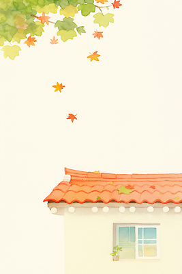 JPG 나무 식물 전통 계절 꽃 감정 컬러 단풍 낙엽 잎 일러스트 창문 자연 지붕 바람 수채화 한옥 주택 풍경 평화 가을 부드러움 뷰티풀 국내일러스트 AI일러스트 AI콘텐츠 자연요소 한국전통 컨셉 고건축 날씨 건물 감각 생태계 파일형식