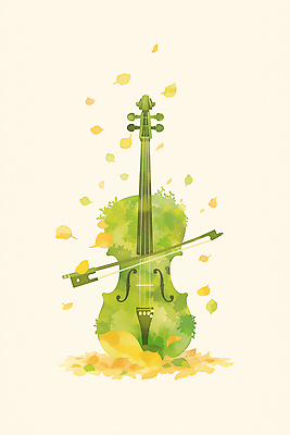 JPG 식물 디자인 예술 악기 음악 상징 컬러 단풍 낙엽 잎 패턴 일러스트 자연 수채화 초록색 가을 신선 바이올린 화사함 감성 조화 민화 창의성 국내일러스트 AI일러스트 AI콘텐츠 계절 컨셉 무늬 현악기 문화예술 그림 생태계 파일형식