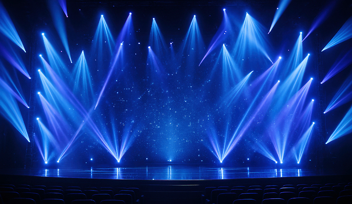 JPG 편집이미지 예술 음악 백그라운드 조명 이벤트 파란색 빛 콘서트 공연 공간 무대 군중 공연장 준비 연극 시각효과 편집실사 AI컴퓨터그래픽 AI콘텐츠 컬러 문화예술 사람 극장 CG 파일형식 효과